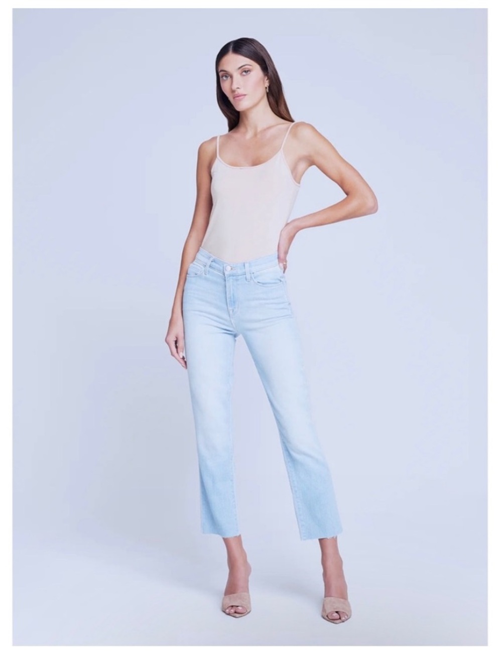 L’Agence Sada Cropped Slim Light Blue Jeans
